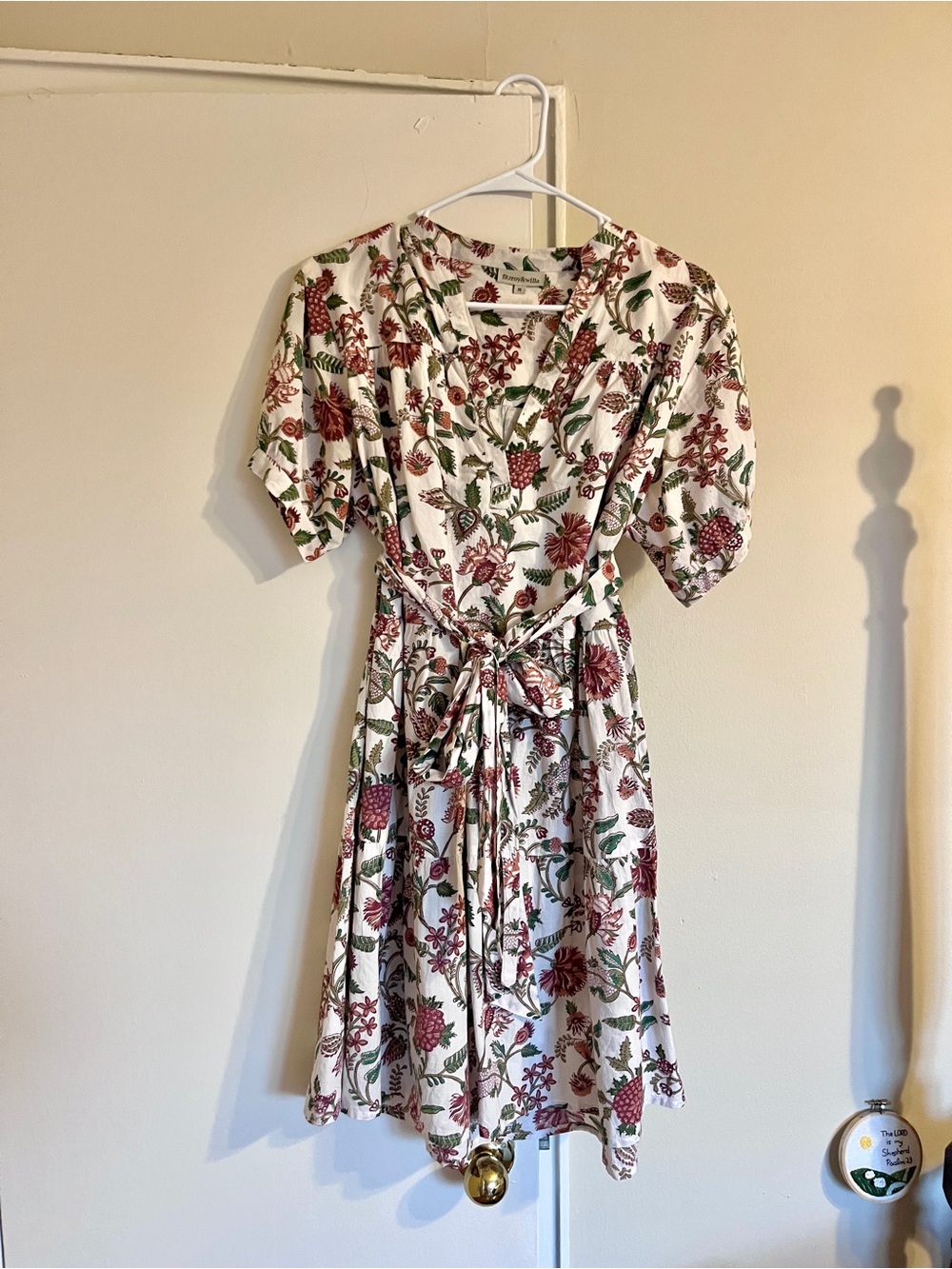 Ex Voto Block Print Tie Dress 100% Cotton